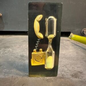 Vintage Black Resin Hourglass Telephone Decor Desk Accessory‎ Paperweight Unique